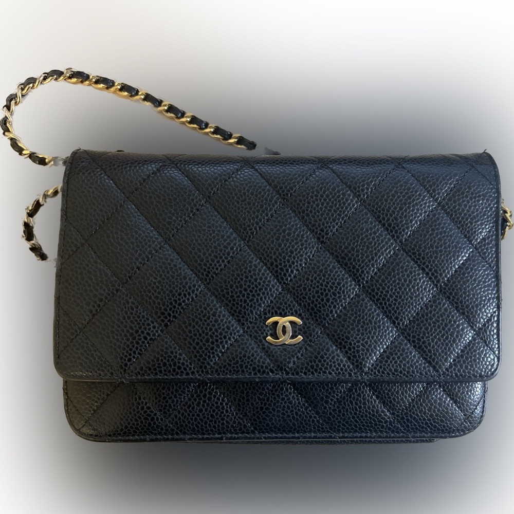 CHANEL Caviar Quilted Wallet On Chain WOC Black